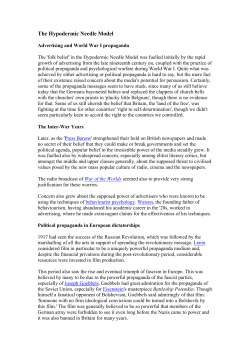 The Hypodermic Needle Model