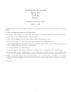 Exam #2 - TAMU Stat