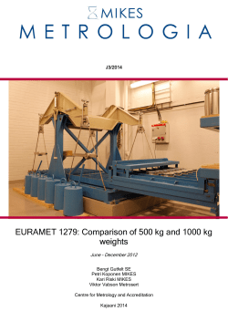 EURAMET 1279: Comparison of 500 kg and 1000 kg weights
