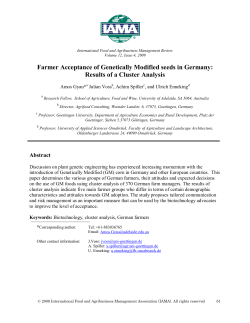 Farmer Acceptance of Genetically Modified seeds in Germany