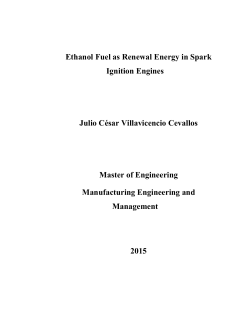 Ethanol Fuel as Renewal Energy in Spark Ignition Engines Julio