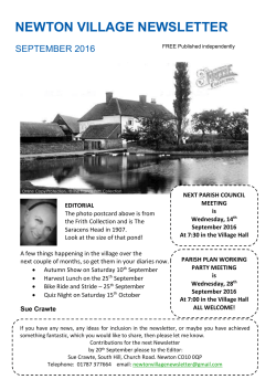 NEWTON VILLAGE NEWSLETTER