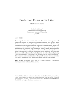 Production Firms in Civil War: The Case of Liberia.