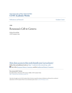 Rousseau`s Gift to Geneva