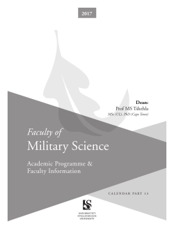 Military Science - Stellenbosch University
