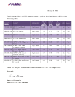 Mondelēz International USDA Certification Letter