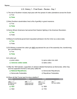 US History 1 - Final Exam Review - Day 1