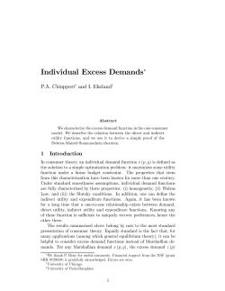 Individual Excess Demands