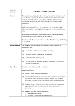 student code of conduct - Macquarie University