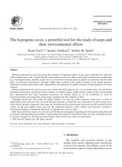 The hypogenic caves: a powerful tool for the study of seeps and their