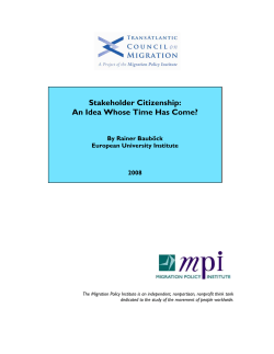Stakeholder Citizenship: - Migration Policy Institute