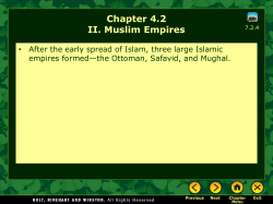 Chapter 4.2 II. Muslim Empires