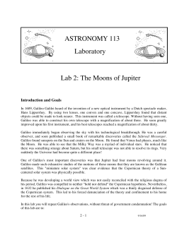 ASTRONOMY 113 Laboratory Lab 2: The Moons of Jupiter