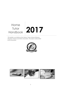 Home Tutor Handbook - Charters Towers School of Distance