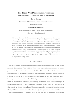 The Three A`s of Government Formation: Appointment