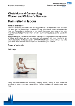 Pain relief in labour