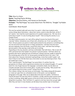 Title: Give it a Voice Genre: Teaching Poetry Writing Objective