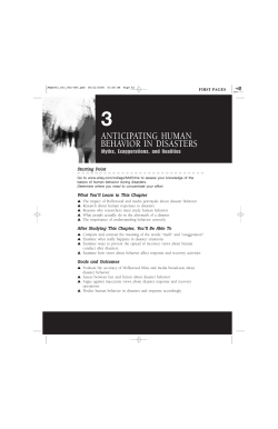 anticipating human behavior in disasters
