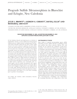 Prograde Sulfide Metamorphism in Blueschist