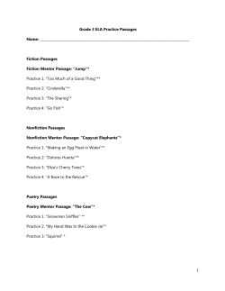 Grade 3 ELA Practice Passages Name