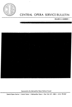 Central Opera Service Bulletin - Winter, 1978-79