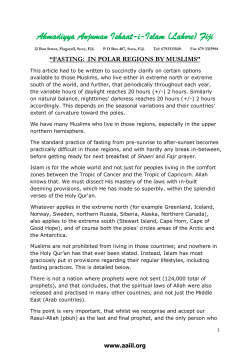 Fasting: In Polar Regions By Muslims — www.aaiil.org