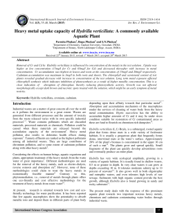 Heavy metal uptake capacity of Hydrilla verticillata: A commonly