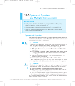 11.5 Systems of Equations and Multiple Representations