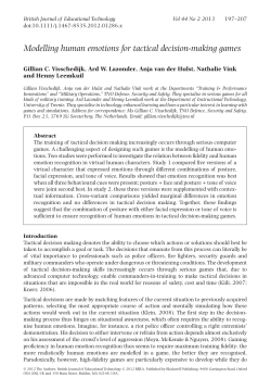 Modelling human emotions for tactical decision&acirc;