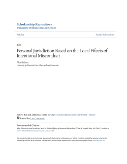 Personal Jurisdiction Based on the Local Effects of Intentional