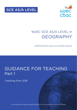 GCE Geography Guidance for Teaching
