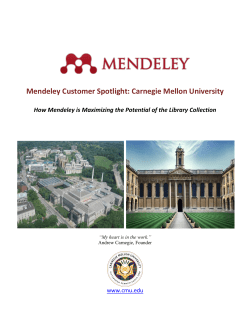 Mendeley Customer Spotlight: Carnegie Mellon University