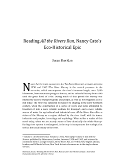 Reading All the Rivers Run, Nancy Cato`s Eco