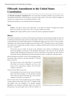 Fifteenth Amendment to the United States Constitution