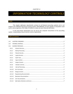 INFORMATION TECHNOLOGY CONTROLS