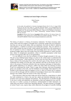 Individual and Social Origins of Neurosis Erich Fromm 1944a