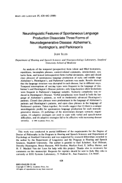 Neurolinguistic Features of Spontaneous Language Production