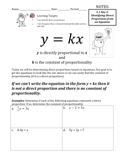 y is directly proportional to x and k is the constant of proportionality