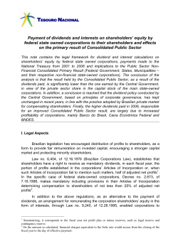 Payment of dividends and interests on shareholders` equity by