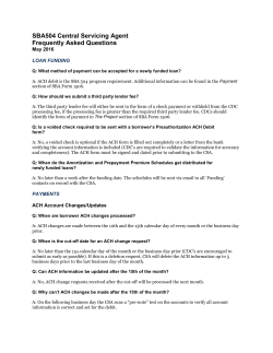 SBA504 Central Servicing Agent Frequently Asked