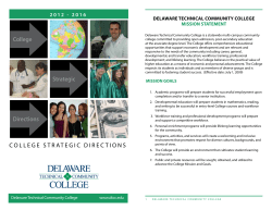 College Directions Strategic - Delaware Technical Community College