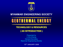 Myanmar Geothermal Resources