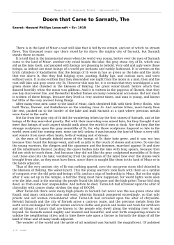 Doom that Came to Sarnath, The