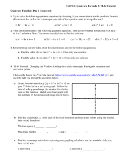 Quadratic Functions