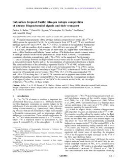Subsurface tropical Pacific nitrogen isotopic composition of nitrate