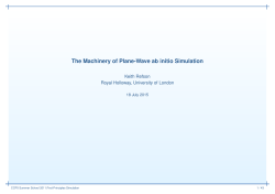 The Machinery of Plane-Wave ab initio Simulation