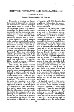 BEHAVIOR POSTULATES AND COROLLARIES—1949