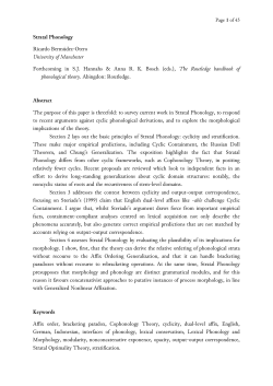 Stratal Phonology - LingBuzz