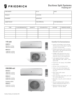 2016 Ductless Floating Air Submittal Fill-In