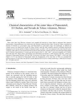 Chemical characteristics of the crater lakes of Popocatetetl, El